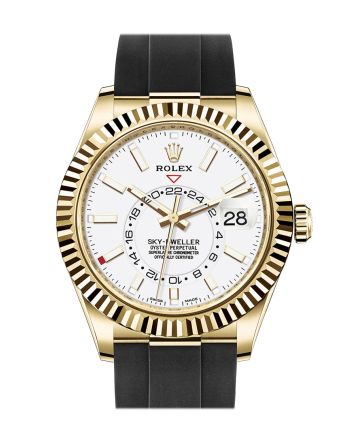 ROLEX Sky-Dweller 42 White Dial 18K Yellow Gold Men's Watch 326238