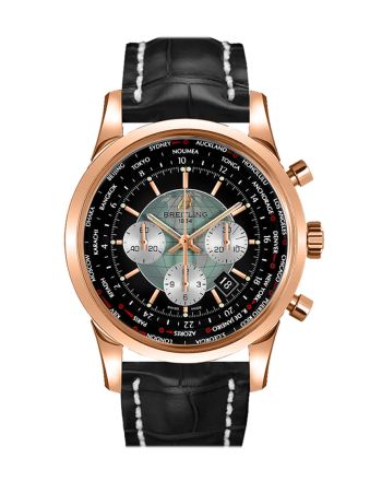 Breitling Transocean Chronogragh Unitime RG BLACK CROC RB0510U4 BB63