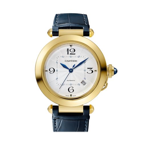 Cartier Pasha Yellow Silver Dial Watch WGPA0007