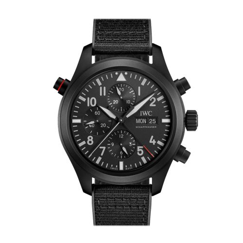 IWC Pilot DOUBLE Chronogragh Black Dial Watch IW371815