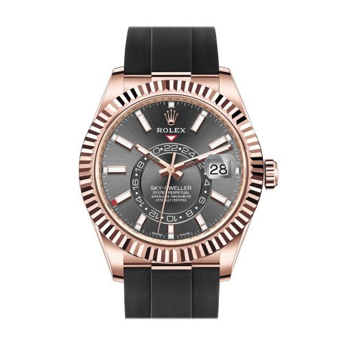 ROLEX Sky-Dweller 42 Rhodium Dial 18K Rose Gold Men's Watch 326235