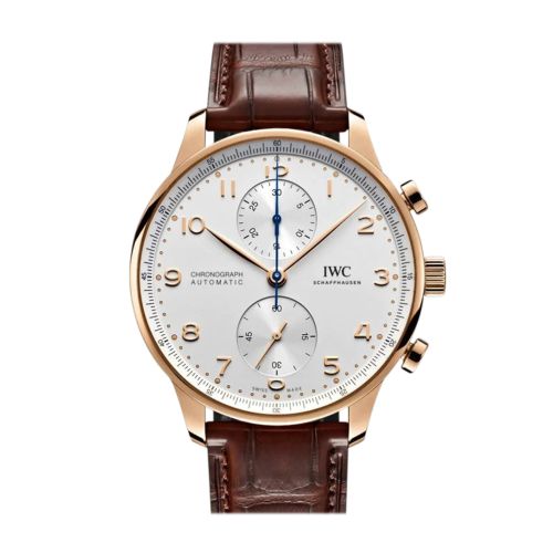 IWC Portugieser Chronograph Automatic White Dial 18kt Rose Gold Men's Watch IW371611