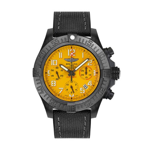 Breitling Avenger hurricane Cobra Yellow 45mm BLACK FABRIC XB0180E4 I534